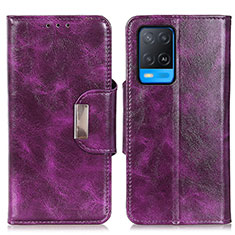 Coque Portefeuille Livre Cuir Etui Clapet N04P pour Oppo A54 4G Violet