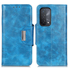 Coque Portefeuille Livre Cuir Etui Clapet N04P pour Oppo A74 5G Bleu Ciel