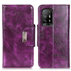 Coque Portefeuille Livre Cuir Etui Clapet N04P pour Oppo A94 5G Violet