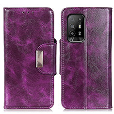 Coque Portefeuille Livre Cuir Etui Clapet N04P pour Oppo A95 5G Violet