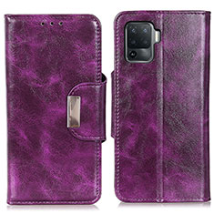 Coque Portefeuille Livre Cuir Etui Clapet N04P pour Oppo F19 Pro Violet