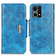 Coque Portefeuille Livre Cuir Etui Clapet N04P pour Oppo F21 Pro 4G Bleu Ciel