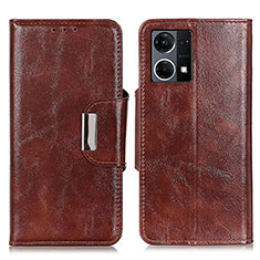 Coque Portefeuille Livre Cuir Etui Clapet N04P pour Oppo F21 Pro 4G Marron