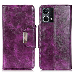 Coque Portefeuille Livre Cuir Etui Clapet N04P pour Oppo F21s Pro 4G Violet