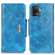 Coque Portefeuille Livre Cuir Etui Clapet N04P pour Oppo Reno5 Lite Bleu Ciel