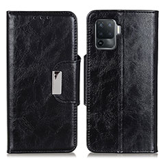 Coque Portefeuille Livre Cuir Etui Clapet N04P pour Oppo Reno5 Lite Noir