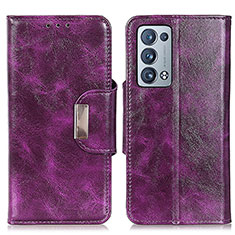 Coque Portefeuille Livre Cuir Etui Clapet N04P pour Oppo Reno6 Pro 5G Violet