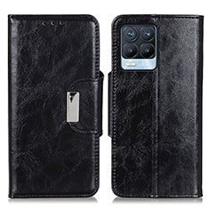 Coque Portefeuille Livre Cuir Etui Clapet N04P pour Realme 8 4G Noir