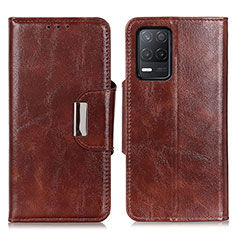 Coque Portefeuille Livre Cuir Etui Clapet N04P pour Realme 8 5G Marron