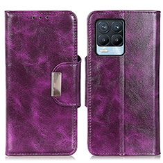 Coque Portefeuille Livre Cuir Etui Clapet N04P pour Realme 8 Pro Violet