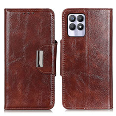 Coque Portefeuille Livre Cuir Etui Clapet N04P pour Realme 8i Marron