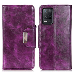 Coque Portefeuille Livre Cuir Etui Clapet N04P pour Realme 9 5G India Violet