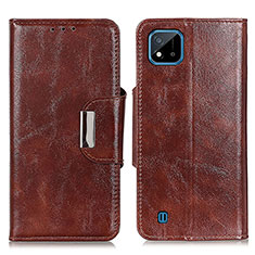 Coque Portefeuille Livre Cuir Etui Clapet N04P pour Realme C20A Marron