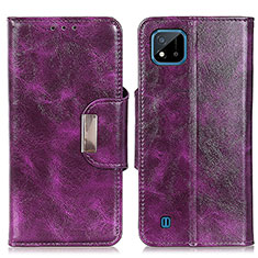 Coque Portefeuille Livre Cuir Etui Clapet N04P pour Realme C20A Violet