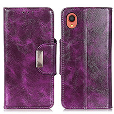 Coque Portefeuille Livre Cuir Etui Clapet N04P pour Samsung Galaxy A22 5G SC-56B Violet