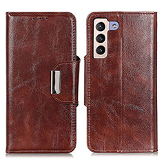 Coque Portefeuille Livre Cuir Etui Clapet N04P pour Samsung Galaxy S22 5G Marron