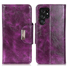 Coque Portefeuille Livre Cuir Etui Clapet N04P pour Samsung Galaxy S22 Ultra 5G Violet