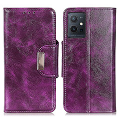 Coque Portefeuille Livre Cuir Etui Clapet N04P pour Vivo iQOO Z6 5G Violet