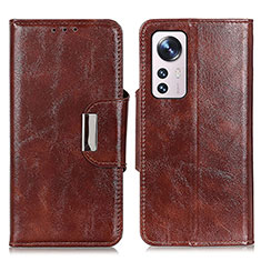 Coque Portefeuille Livre Cuir Etui Clapet N04P pour Xiaomi Mi 12 Lite 5G Marron