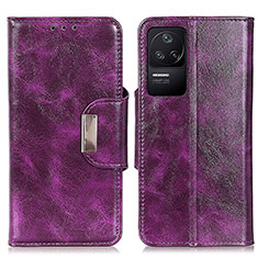 Coque Portefeuille Livre Cuir Etui Clapet N04P pour Xiaomi Poco F4 5G Violet