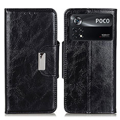 Coque Portefeuille Livre Cuir Etui Clapet N04P pour Xiaomi Poco X4 Pro 5G Noir