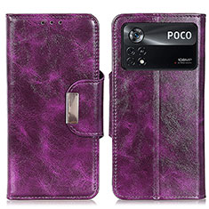 Coque Portefeuille Livre Cuir Etui Clapet N04P pour Xiaomi Poco X4 Pro 5G Violet