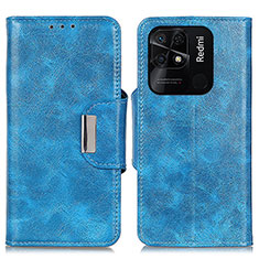Coque Portefeuille Livre Cuir Etui Clapet N04P pour Xiaomi Redmi 10 India Bleu Ciel