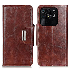 Coque Portefeuille Livre Cuir Etui Clapet N04P pour Xiaomi Redmi 10 India Marron