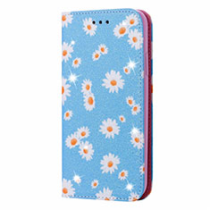 Coque Portefeuille Livre Cuir Etui Clapet N05 pour Samsung Galaxy Note 20 5G Bleu Ciel