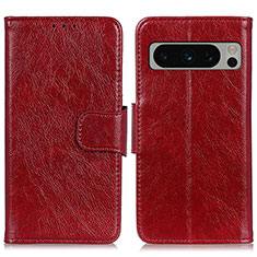 Coque Portefeuille Livre Cuir Etui Clapet N05P pour Google Pixel 8 Pro 5G Rouge