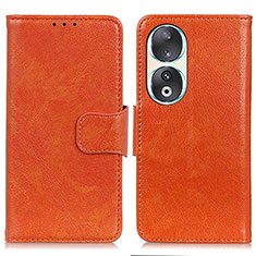 Coque Portefeuille Livre Cuir Etui Clapet N05P pour Huawei Honor 90 5G Orange