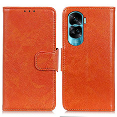 Coque Portefeuille Livre Cuir Etui Clapet N05P pour Huawei Honor 90 Lite 5G Orange