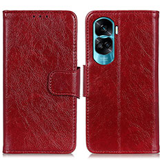 Coque Portefeuille Livre Cuir Etui Clapet N05P pour Huawei Honor 90 Lite 5G Rouge