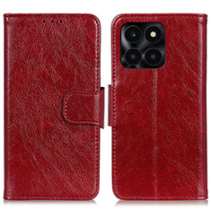 Coque Portefeuille Livre Cuir Etui Clapet N05P pour Huawei Honor X6a Rouge