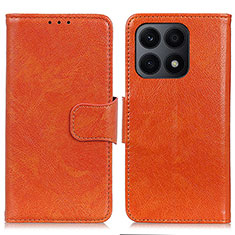 Coque Portefeuille Livre Cuir Etui Clapet N05P pour Huawei Honor X8a 4G Orange