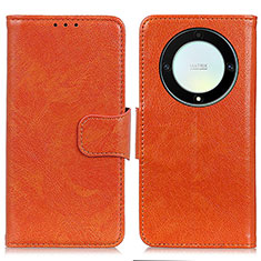 Coque Portefeuille Livre Cuir Etui Clapet N05P pour Huawei Honor X9a 5G Orange