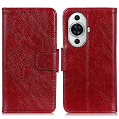 Coque Portefeuille Livre Cuir Etui Clapet N05P pour Huawei Nova 11 Ultra Rouge