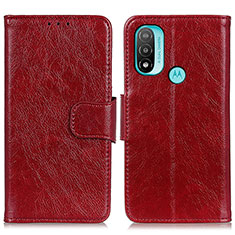 Coque Portefeuille Livre Cuir Etui Clapet N05P pour Motorola Moto E20 Rouge