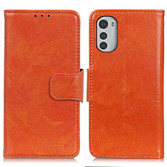 Coque Portefeuille Livre Cuir Etui Clapet N05P pour Motorola Moto E32s Orange