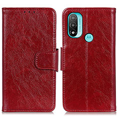 Coque Portefeuille Livre Cuir Etui Clapet N05P pour Motorola Moto E40 Rouge