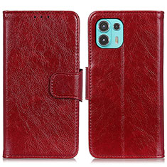 Coque Portefeuille Livre Cuir Etui Clapet N05P pour Motorola Moto Edge 20 Lite 5G Rouge