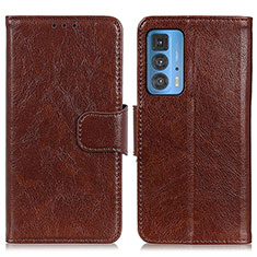 Coque Portefeuille Livre Cuir Etui Clapet N05P pour Motorola Moto Edge 20 Pro 5G Marron