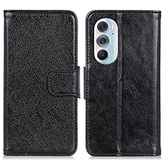 Coque Portefeuille Livre Cuir Etui Clapet N05P pour Motorola Moto Edge 30 Pro 5G Noir