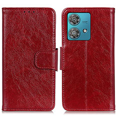 Coque Portefeuille Livre Cuir Etui Clapet N05P pour Motorola Moto Edge 40 Neo 5G Rouge