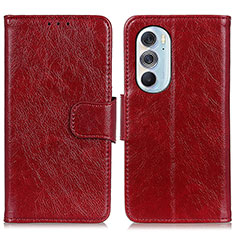 Coque Portefeuille Livre Cuir Etui Clapet N05P pour Motorola Moto Edge X30 5G Rouge