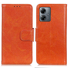 Coque Portefeuille Livre Cuir Etui Clapet N05P pour Motorola Moto G14 Orange