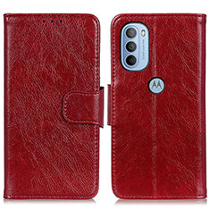 Coque Portefeuille Livre Cuir Etui Clapet N05P pour Motorola Moto G31 Rouge