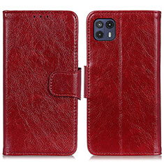 Coque Portefeuille Livre Cuir Etui Clapet N05P pour Motorola Moto G50 5G Rouge