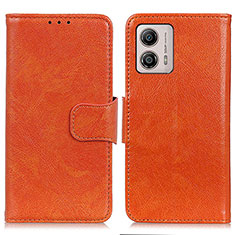 Coque Portefeuille Livre Cuir Etui Clapet N05P pour Motorola Moto G53 5G Orange