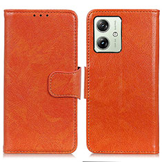 Coque Portefeuille Livre Cuir Etui Clapet N05P pour Motorola Moto G54 5G Orange